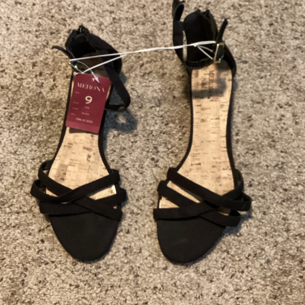 Merona Black Strappy Gladiator Women's Sandals